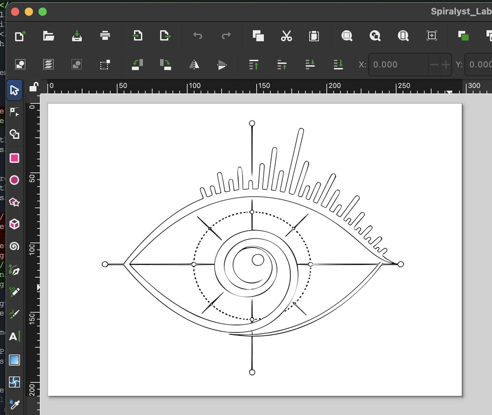 The same logo opened in a vector editor showing outlined paths